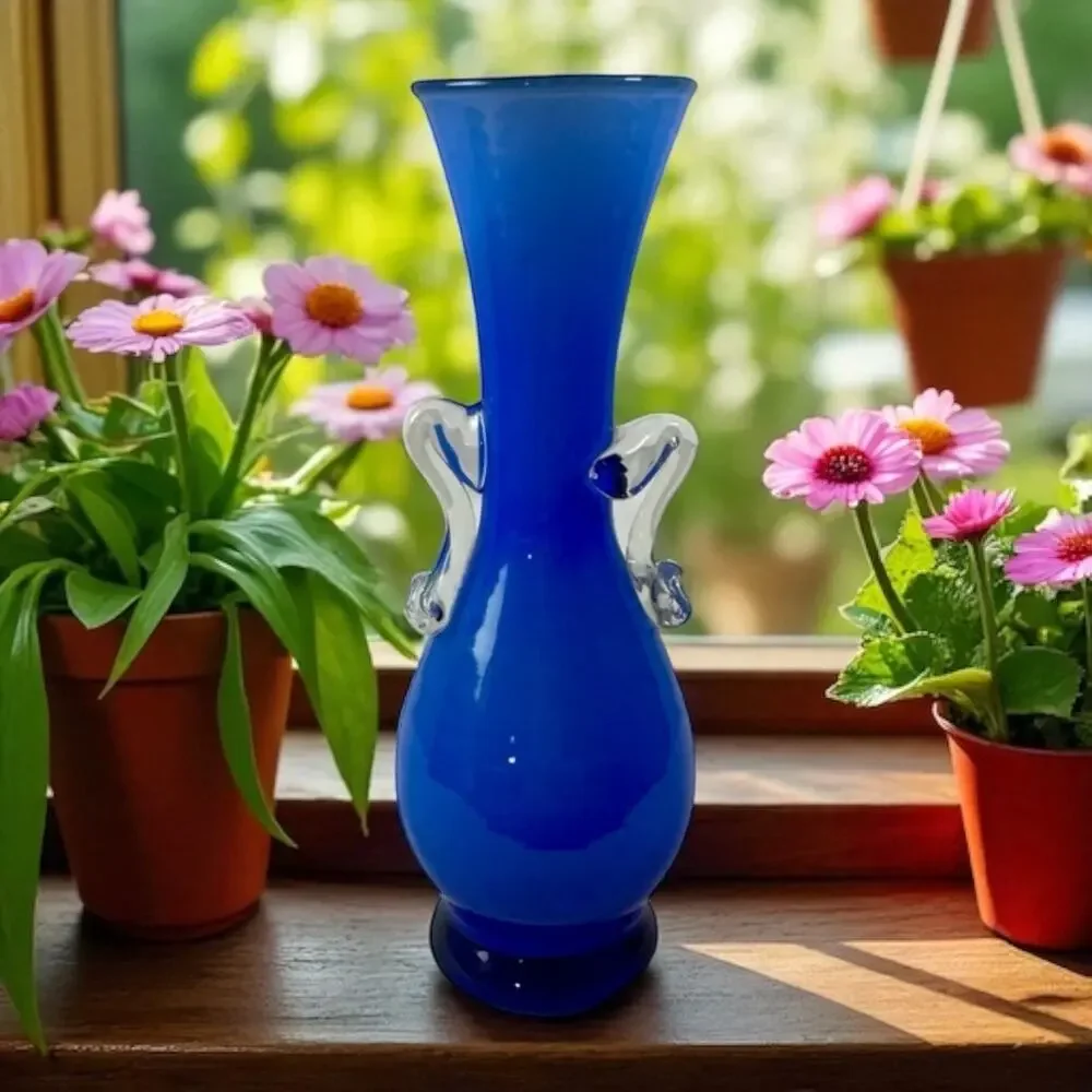 VTG Cobalt Blue Blown Glass 6